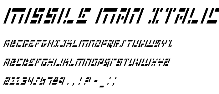 Missile Man Italic Cond font